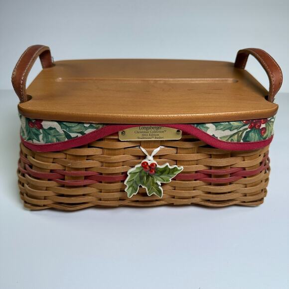 Longaberger Christmas Collection 2002 Edition Traditions Basket Combo VTG - Picture 1 of 13